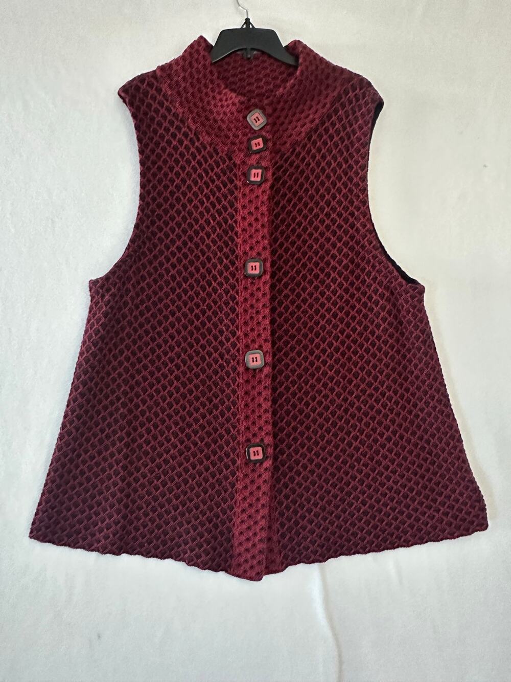 Habitat Red Black Texture Button Cardigan XXL Top A-Line
